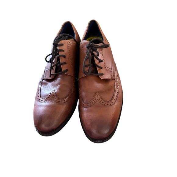 Cole Haan Grand Men's Brown Leather Wingtip Oxford Dress Shoes Size 12 - Picture 1 of 9